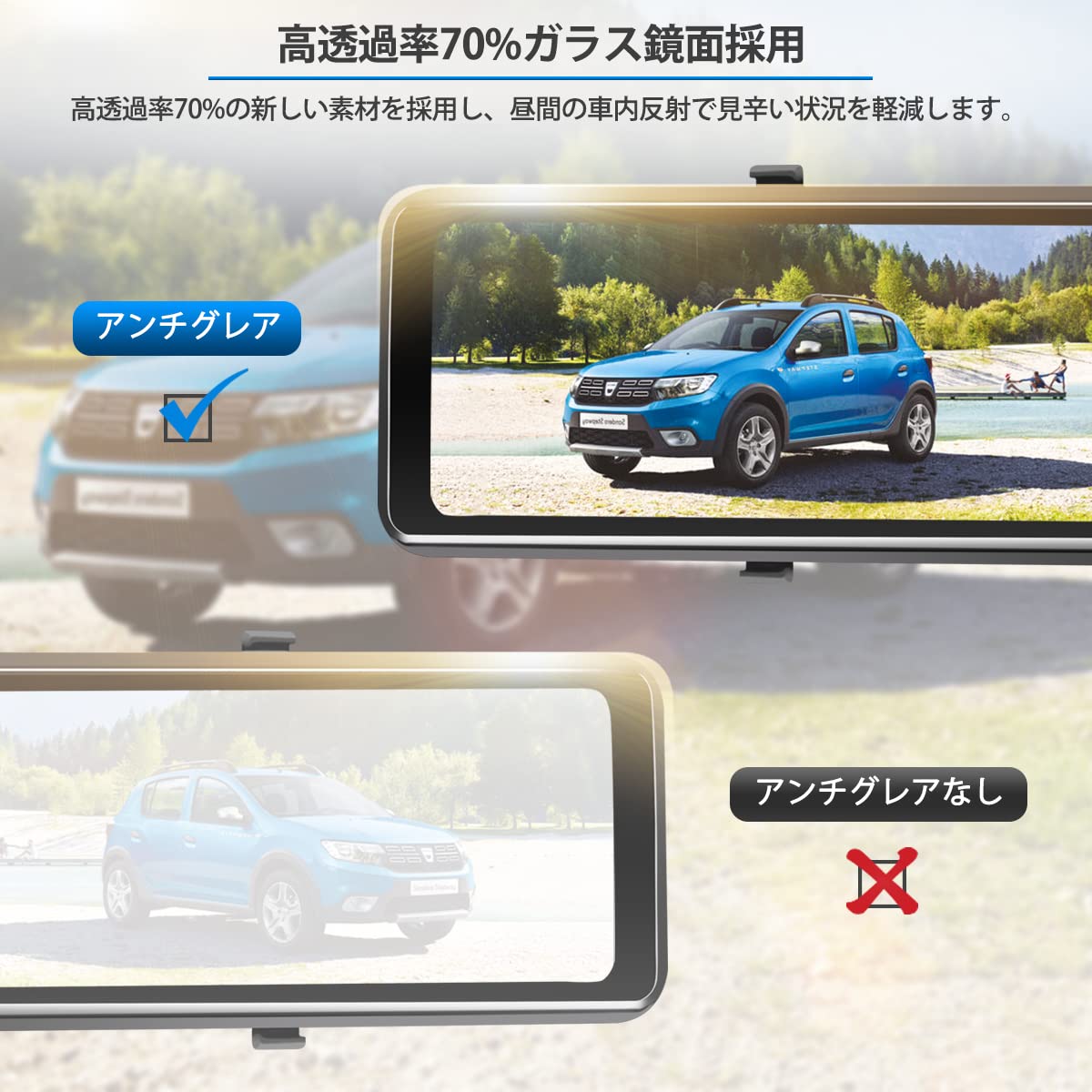 Amazon.co.jp: 15m配線 ドライブレコーダー ミラー 前後カメラ 2